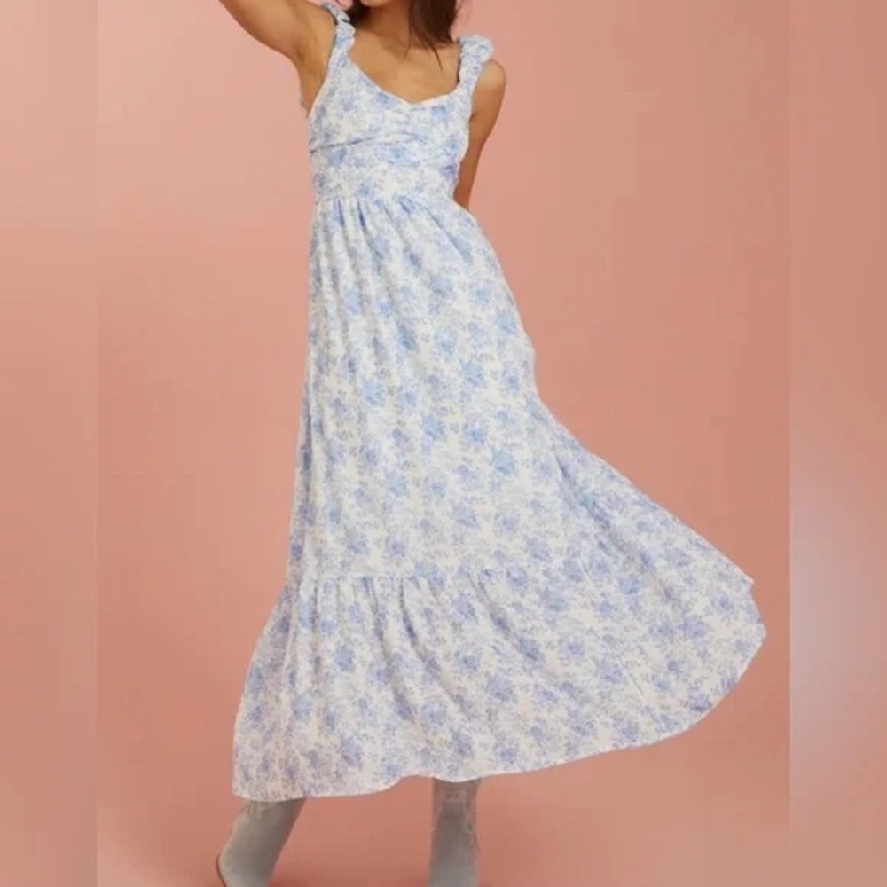 Altar'd State Blue Floral Midi Dress